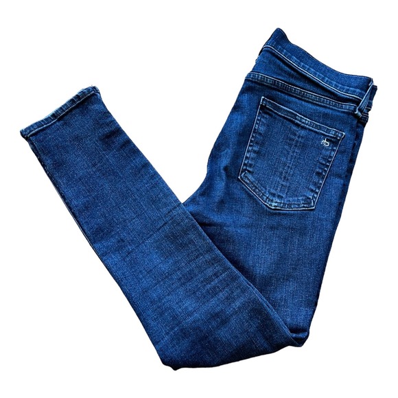 RAG & BONE Jeans 10 inch Capri with Slit Clean Dark Paz Skinny Blue 28 EUC - Picture 9 of 10